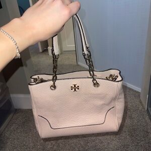 Tory Burch Women's Beige Leather Tote Bag